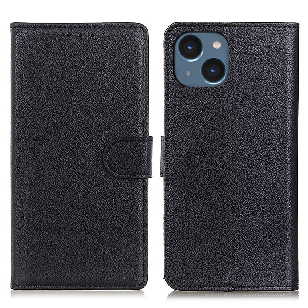 For iPhone 15 Anti-Scratch Litchi Texture Phone Case Wallet Stand PU Leather Protective Shell For iPhone 15 Anti-Scratch Litchi Texture Phone Case Wallet Stand PU Leather Protective Shell
